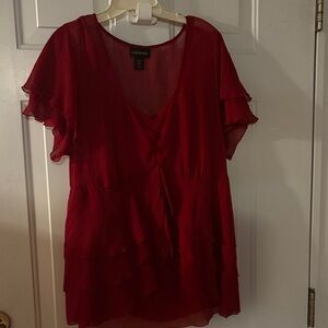 Lane Bryant Deep Red Layered Blouse